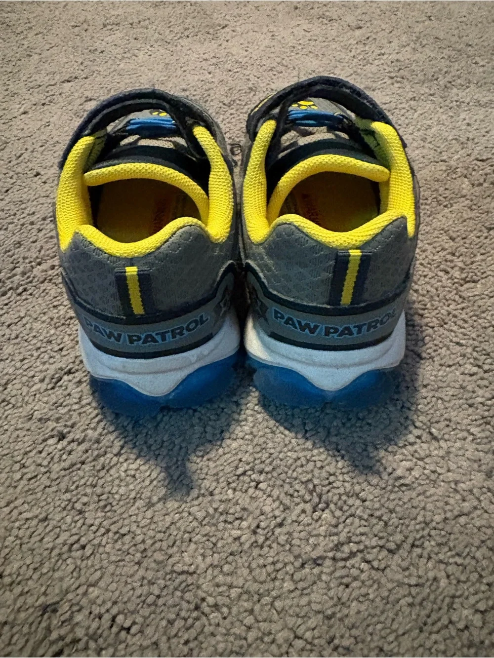Paw Patrol Kids Navy and Yellow Light-Up Sneakers with Character Graphics